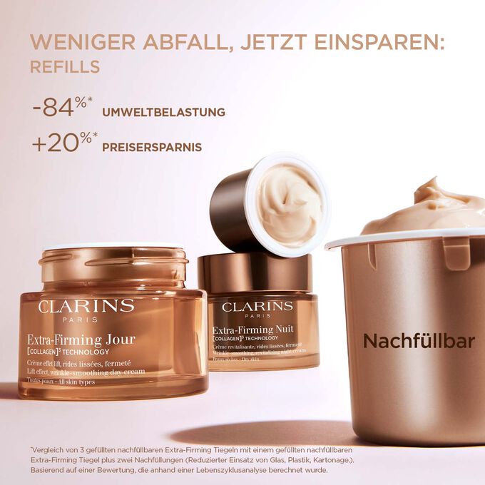 Fokus auf das Packaging, um zu zeigen, dass die nachfüllbare Tagescreme eine nachhaltigere, wirtschaftliche Option ist.