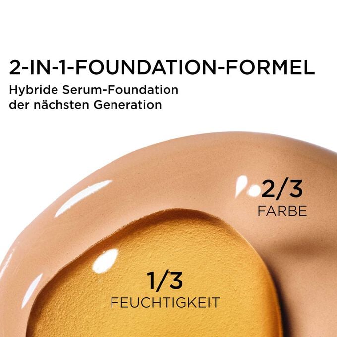 Fokus auf Mix zweier Texturen: Serum und Foundation in der Serum-Foundation-Formel von Clarins f&uuml;r Deckkraft der n&auml;chsten Generation