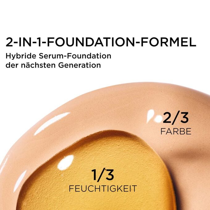 Fokus auf Mix zweier Texturen: Serum und Foundation in der Serum-Foundation-Formel von Clarins f&uuml;r Deckkraft der n&auml;chsten Generation