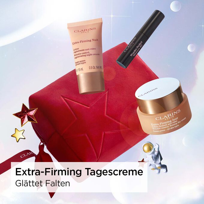 Clarins Extra Firming Geschenkset: Glättende Tages- und Nachtcremes wirken Falten entgegen