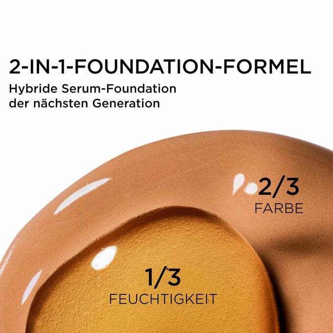 Fokus auf Mix zweier Texturen: Serum und Foundation in der Serum-Foundation-Formel von Clarins f&uuml;r Deckkraft der n&auml;chsten Generation