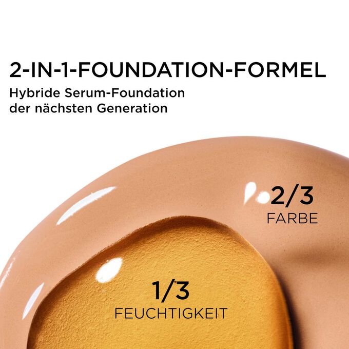 Fokus auf Mix zweier Texturen: Serum und Foundation in der Serum-Foundation-Formel von Clarins f&uuml;r Deckkraft der n&auml;chsten Generation