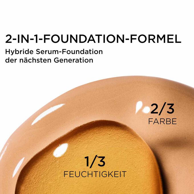 Fokus auf Mix zweier Texturen: Serum und Foundation in der Serum-Foundation-Formel von Clarins f&uuml;r Deckkraft der n&auml;chsten Generation
