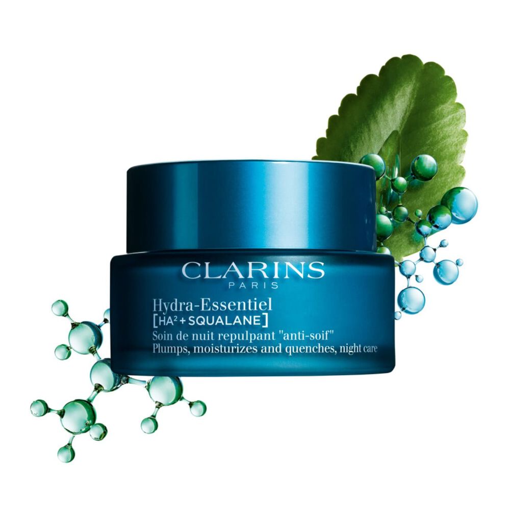 Hydra Essentiel Nachtcreme Packshot mit Inhaltsstoff