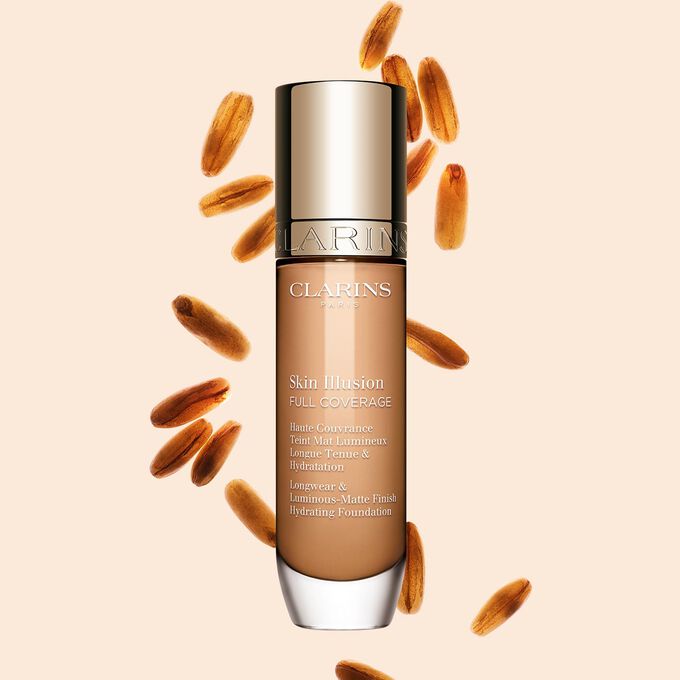 Clarins Skin Illusion Full Coverage pr&auml;sentiert sich in einem eleganten Design und neuer modernen Verpackung. Eine Foundation f&uuml;r einen makellosen und nat&uuml;rlichen Teint.