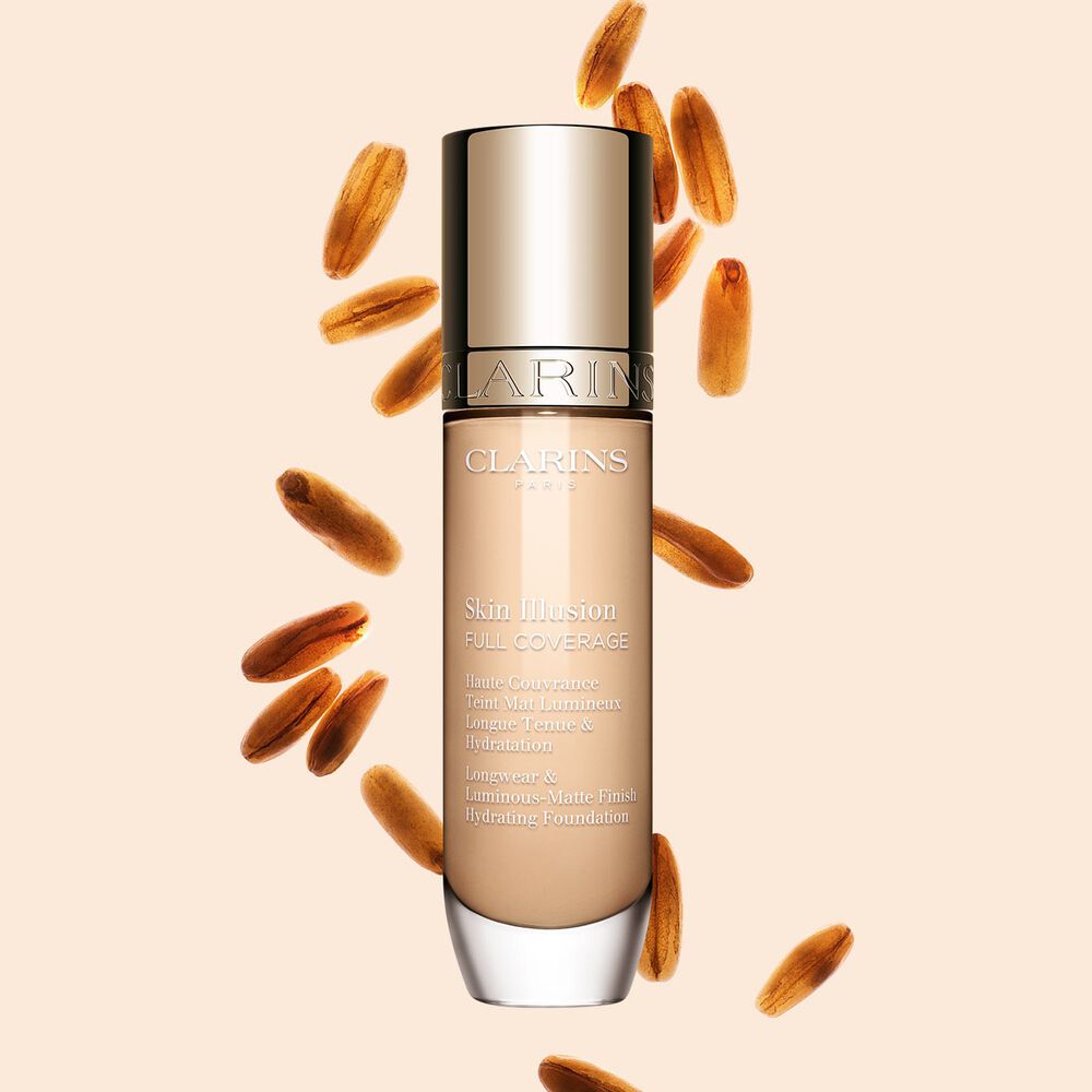 Clarins Skin Illusion Full Coverage pr&auml;sentiert sich in einem eleganten Design und neuer modernen Verpackung. Eine Foundation f&uuml;r einen makellosen und nat&uuml;rlichen Teint.