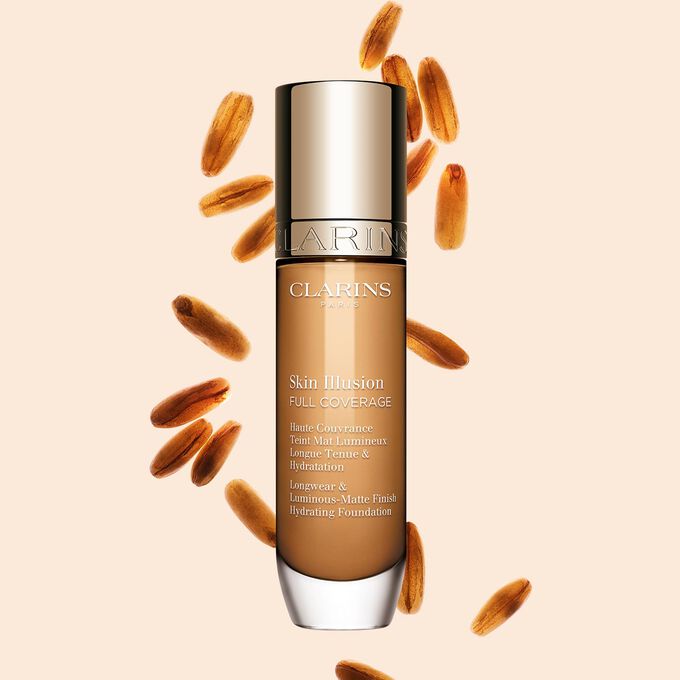 Clarins Skin Illusion Full Coverage pr&auml;sentiert sich in einem eleganten Design und neuer modernen Verpackung. Eine Foundation f&uuml;r einen makellosen und nat&uuml;rlichen Teint.