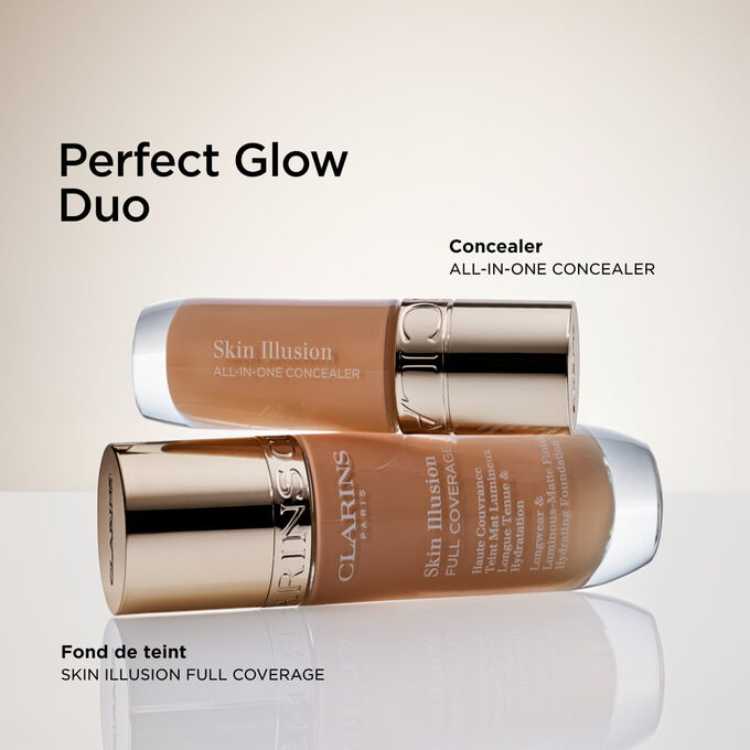 Duo anti-imperfections Skin Illusion avec All-in-One Concealer et le fond de teint Full Coverage pour un teint parfait et radieux
