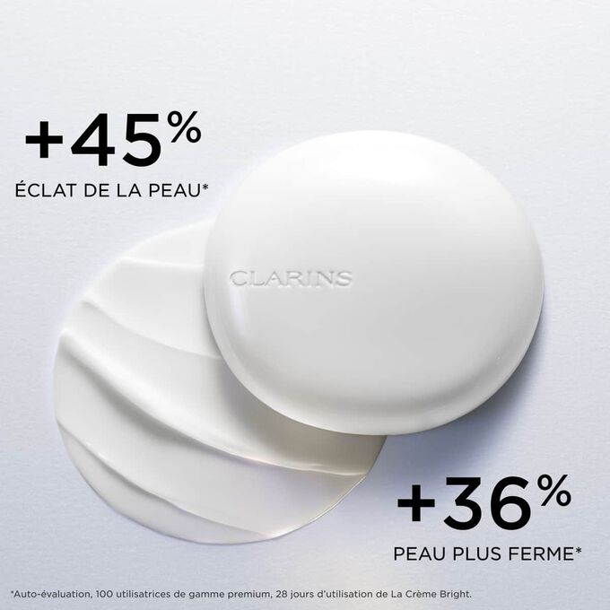 Plan produit de la Cr&egrave;me Hydratante Clarins Precious, illustrant ses effets raffermissants et ravivant l&rsquo;&eacute;clat.