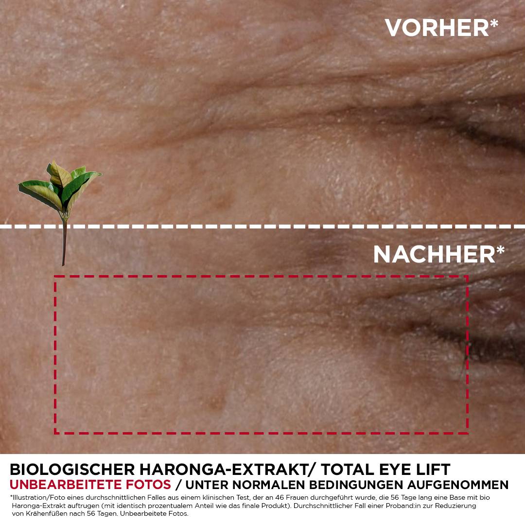Before and after picture of using the product