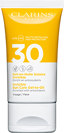Transparenter Öl-in-Gel Sonnenschutz für das Gesicht UVA/UVB 30