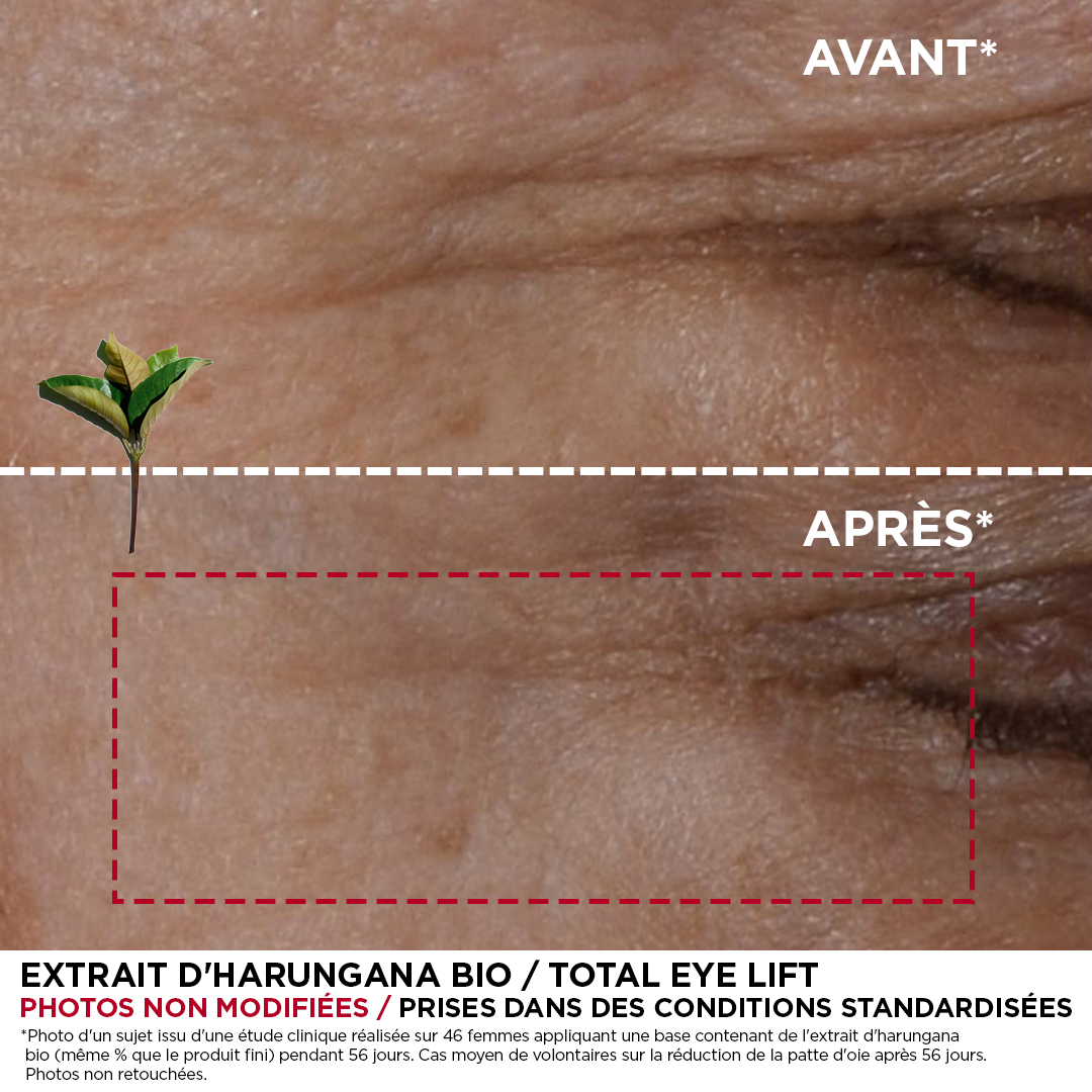 Before and after picture of using the product